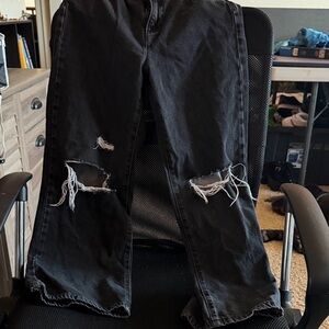 Distressed Black girls Jeans